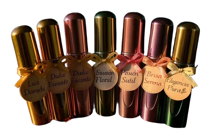Siete perfumes de bolso en spray de colores